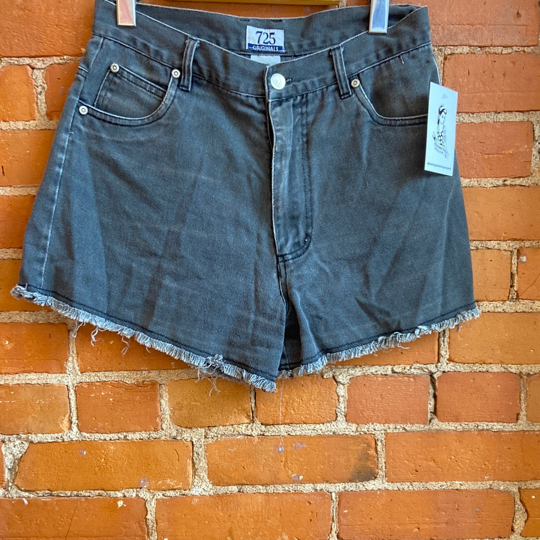 High Waisted Grey Denim Shorts