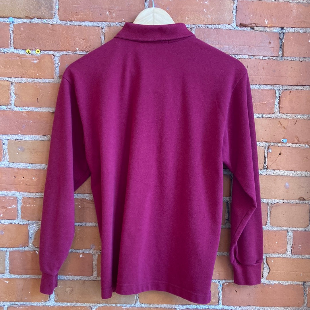 Burgundy Long-Sleeve Polo