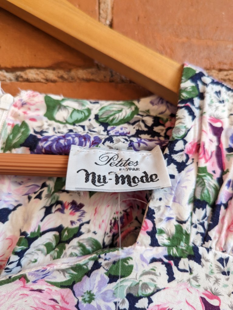 1980s Petites by Nu-Mode Floral Dress