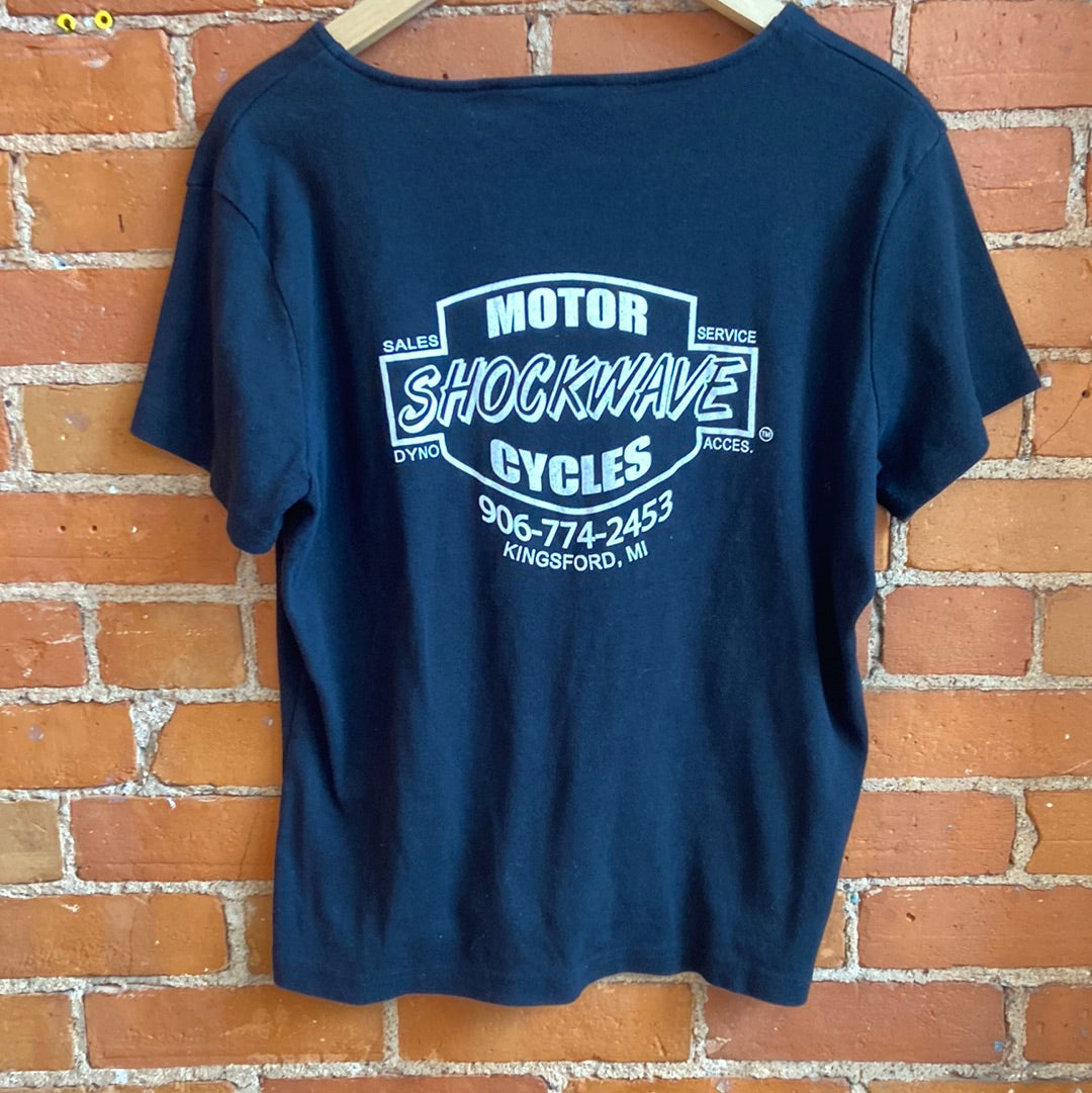 Harley Davison Black Tee with Gold Logo