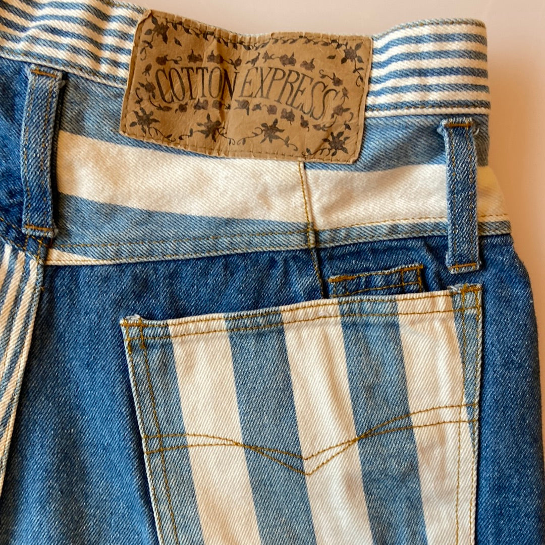 Striped Denim Shorts
