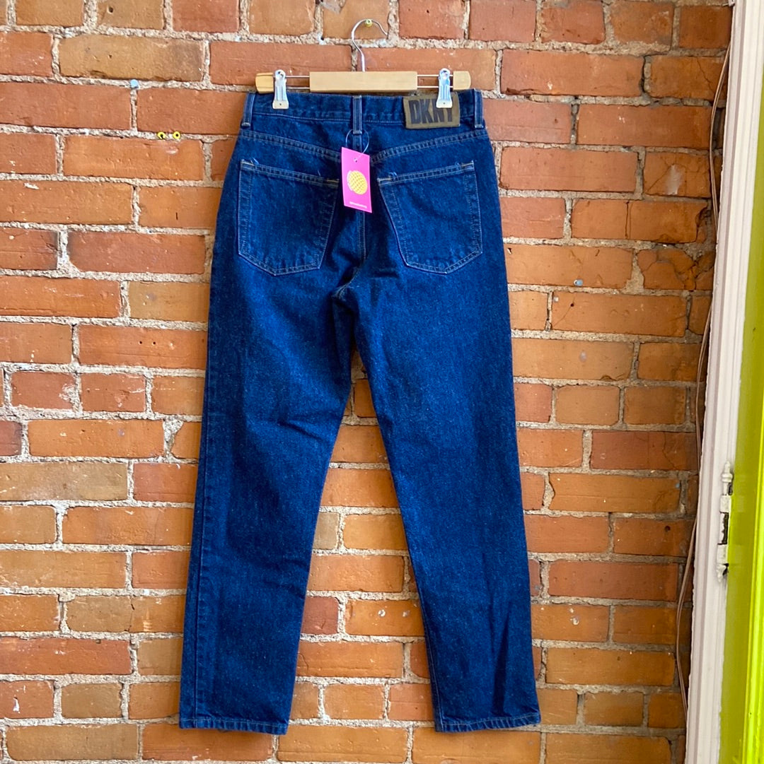 1990s DKNY Dark Wash Button Fly Jeans