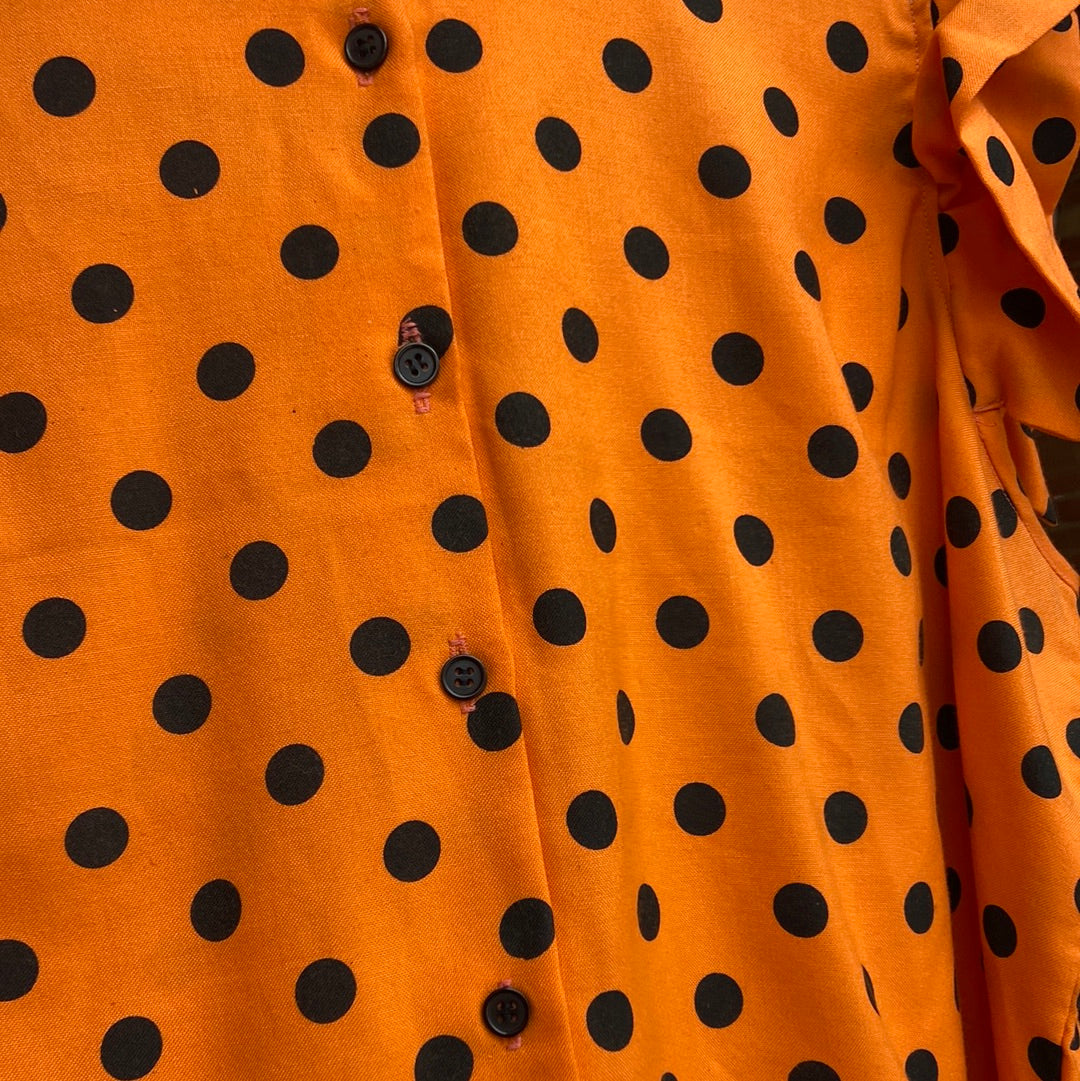 1980s Polka Dot Frill Top