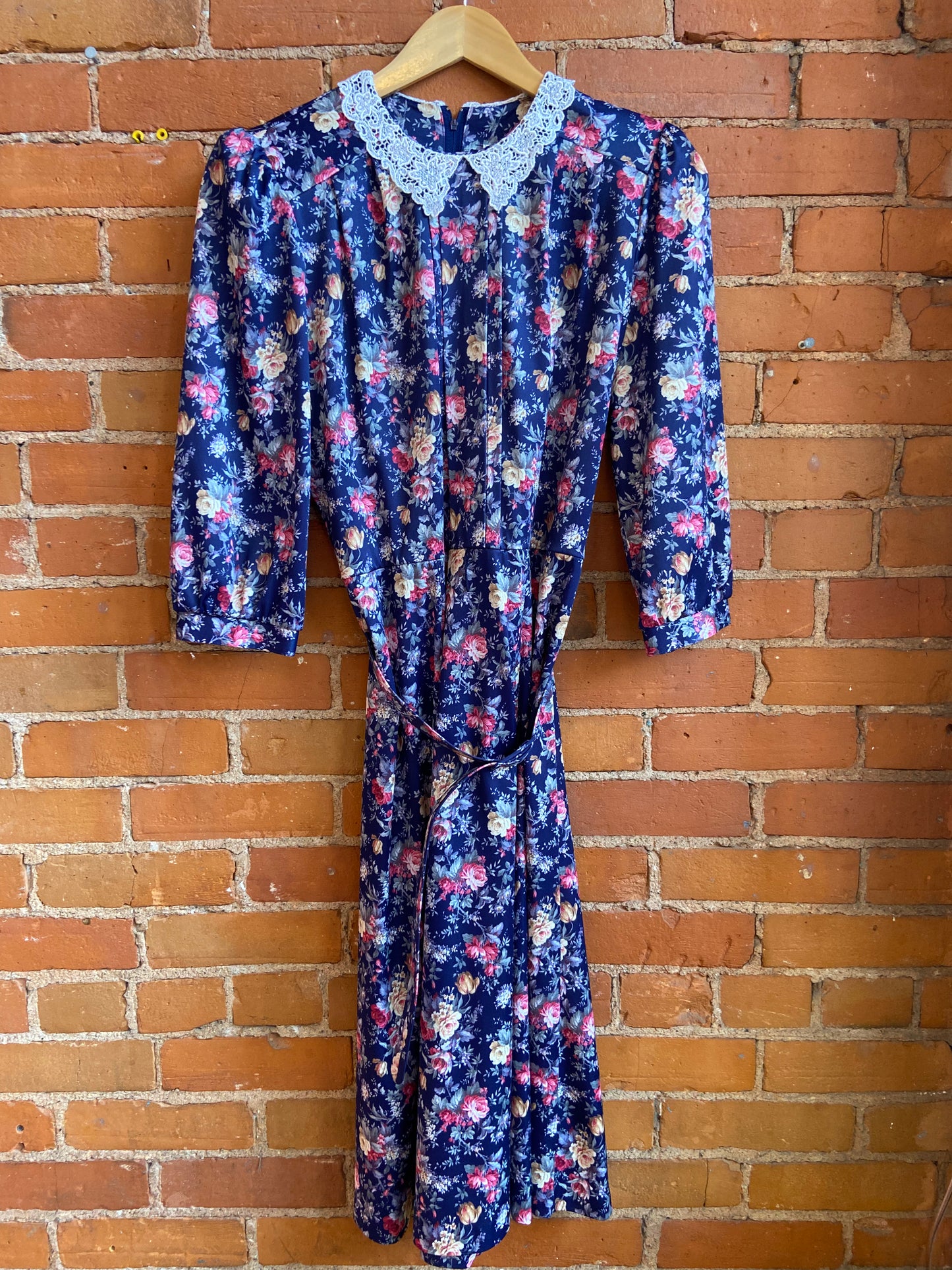 Early 80’s D’Allairds Belted Floral Print Dress