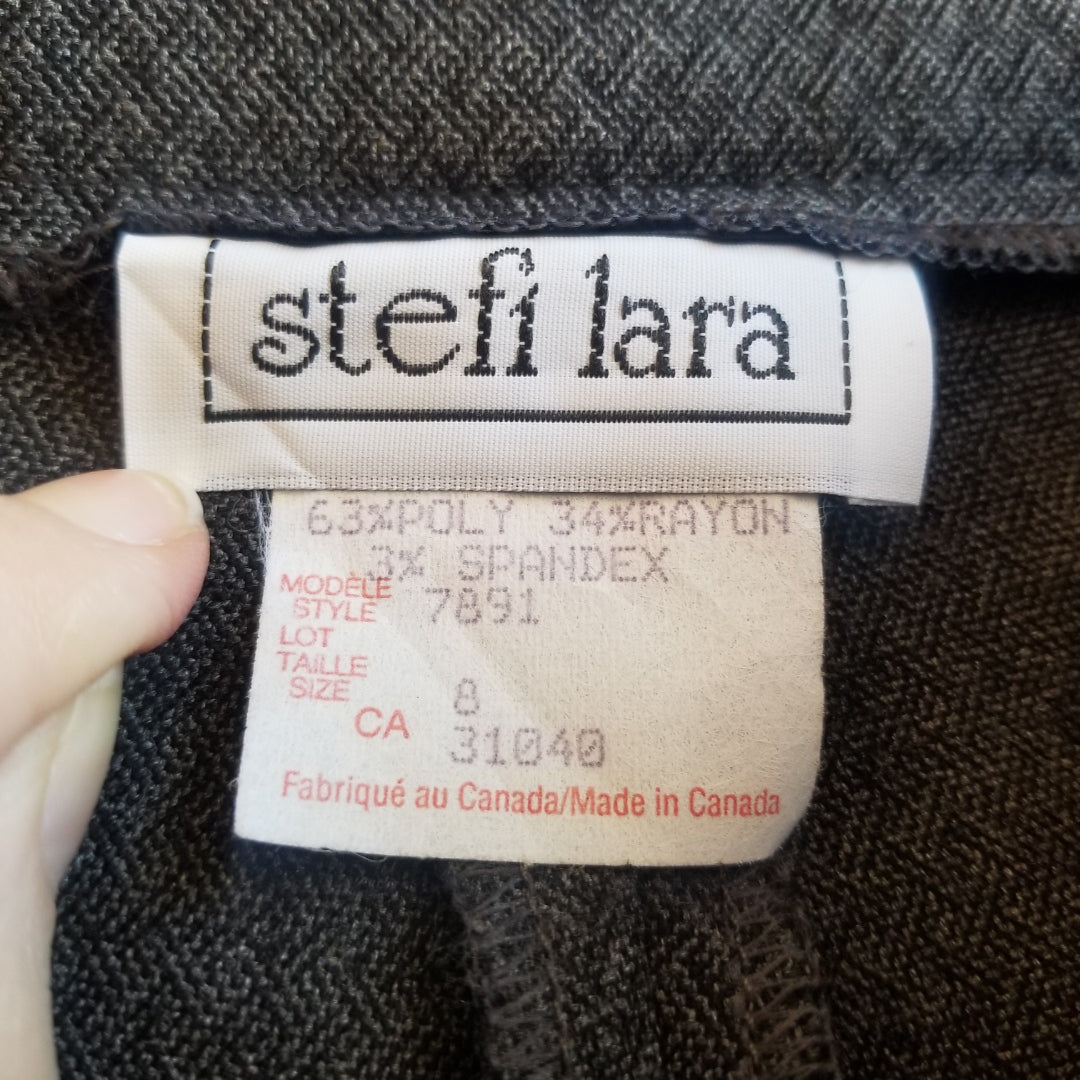 1990s Stefi Lara Grey Straight Leg Dress Pants