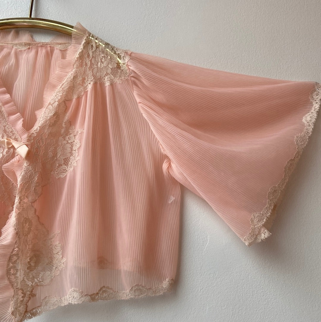 Incredible 60’s Pleated Pink Bed Jacket
