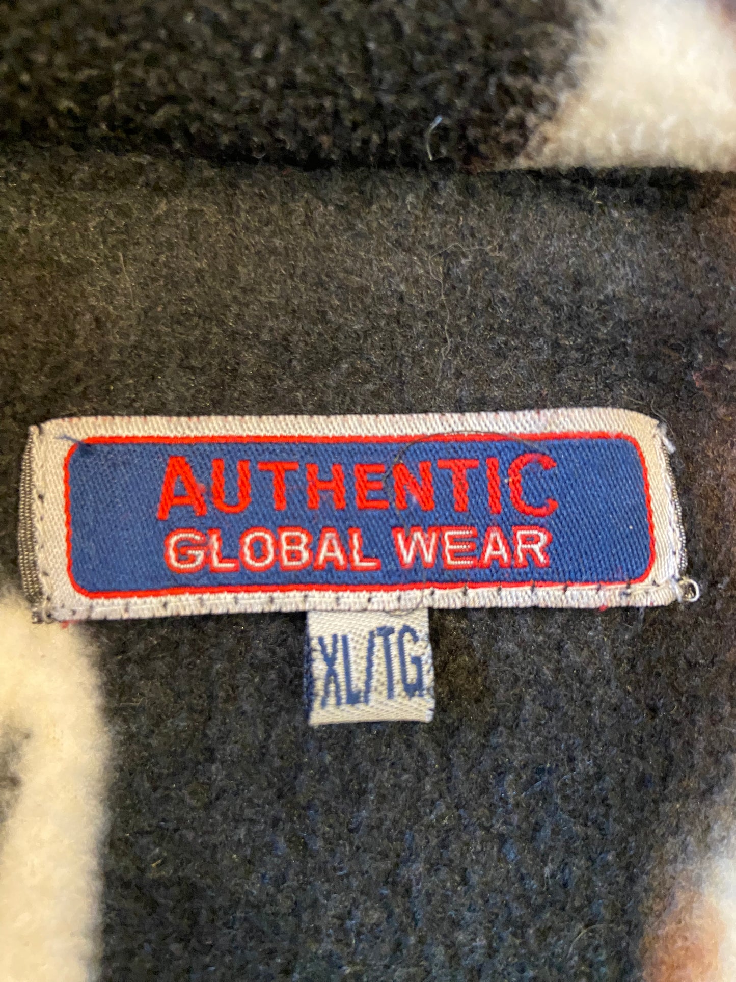 Wolf Print Heavy Zip Up Fleece