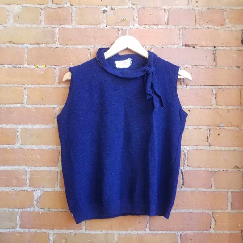 1960s Becky Navy Sweater Top