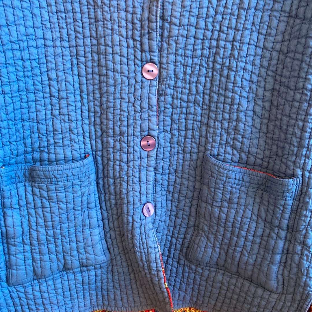 Paisley Printed Reversible Quilted Coat