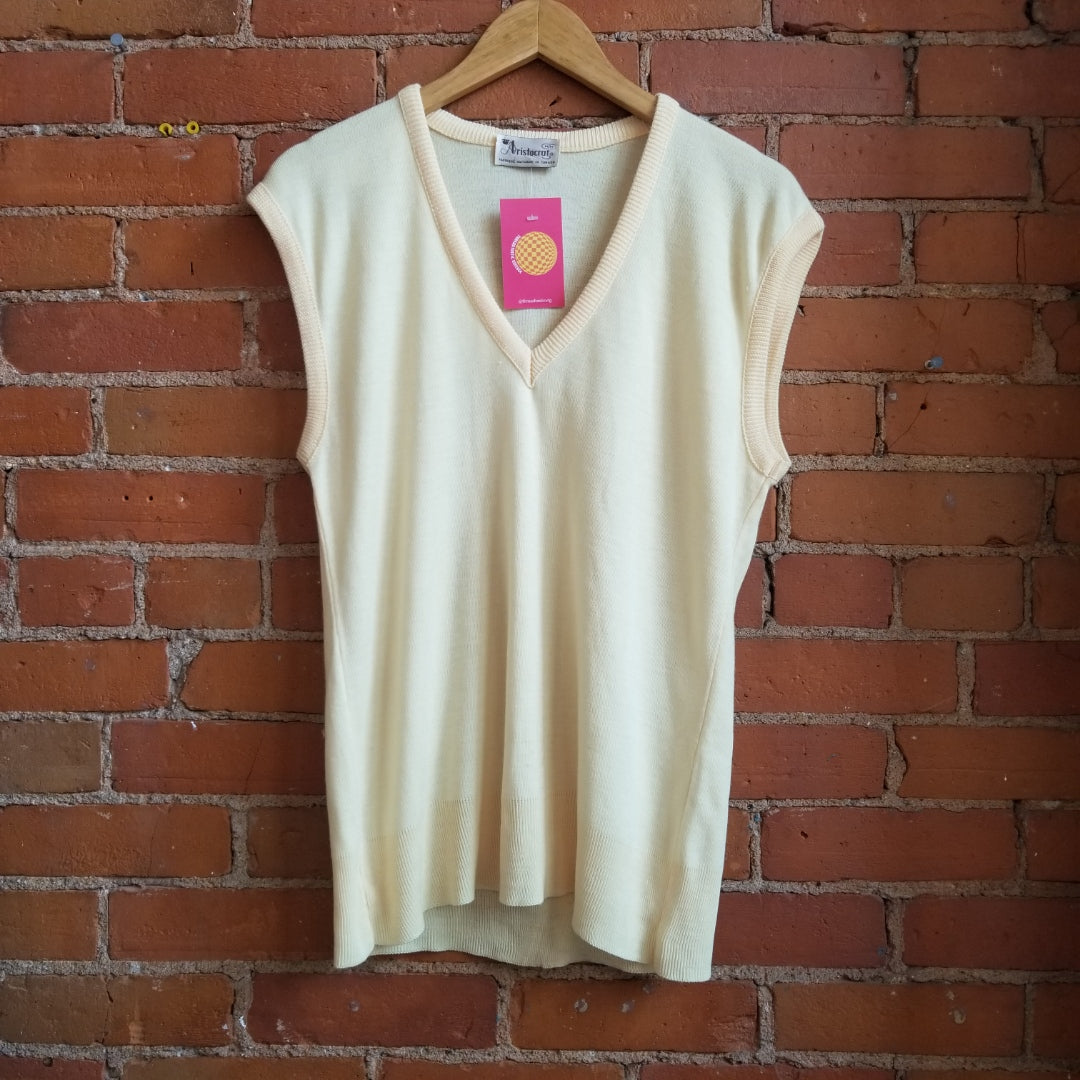 1970s Aristocrat Pale Yellow Sweater Vest
