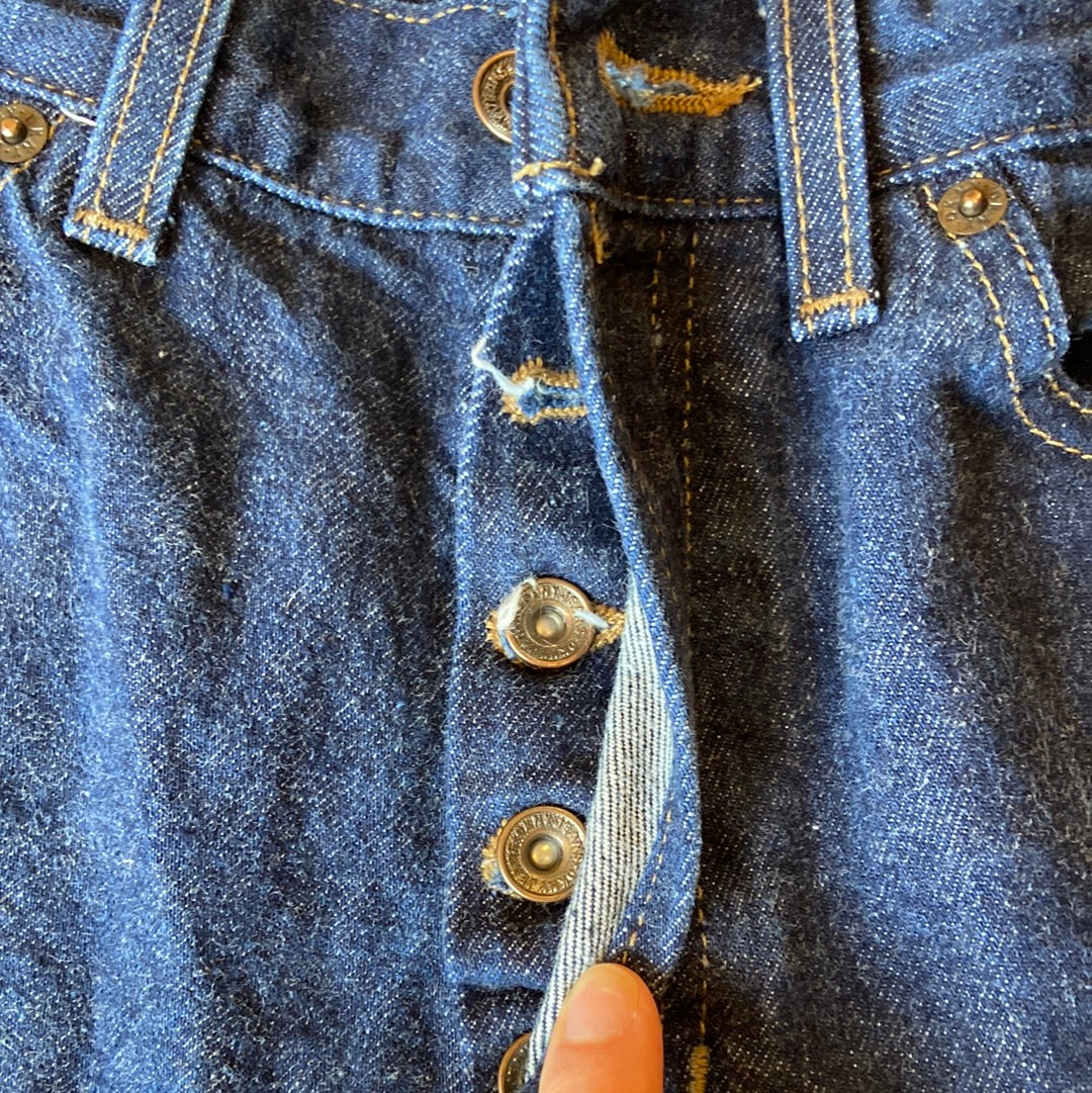 1990s DKNY Dark Wash Button Fly Jeans