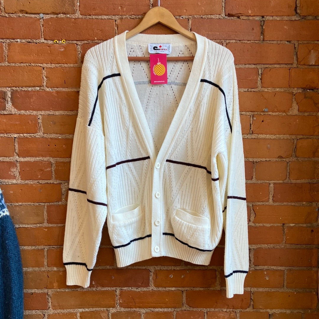 1970s Cooper Cream Collegiate Style Cardigan