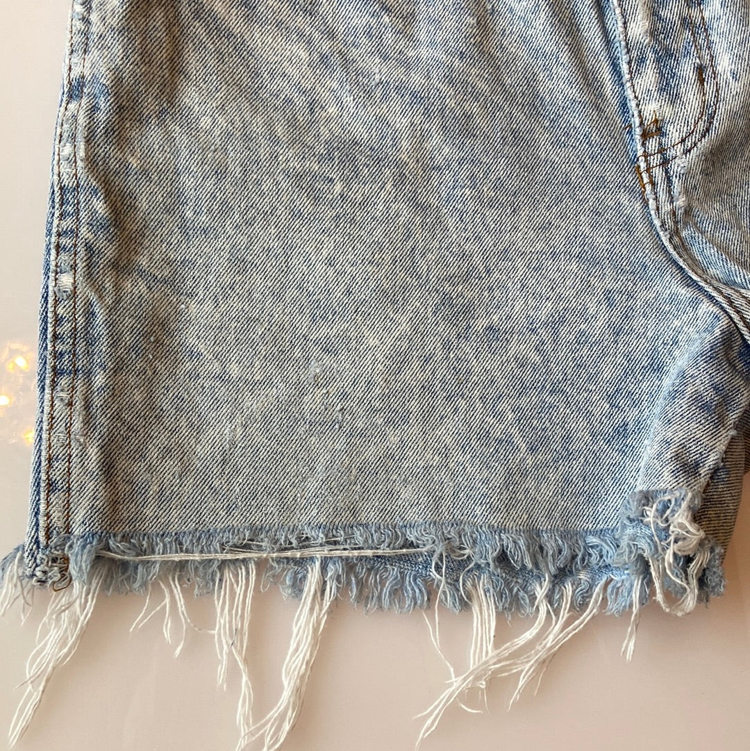 Light Acid-Wash Denim Cut-Offs