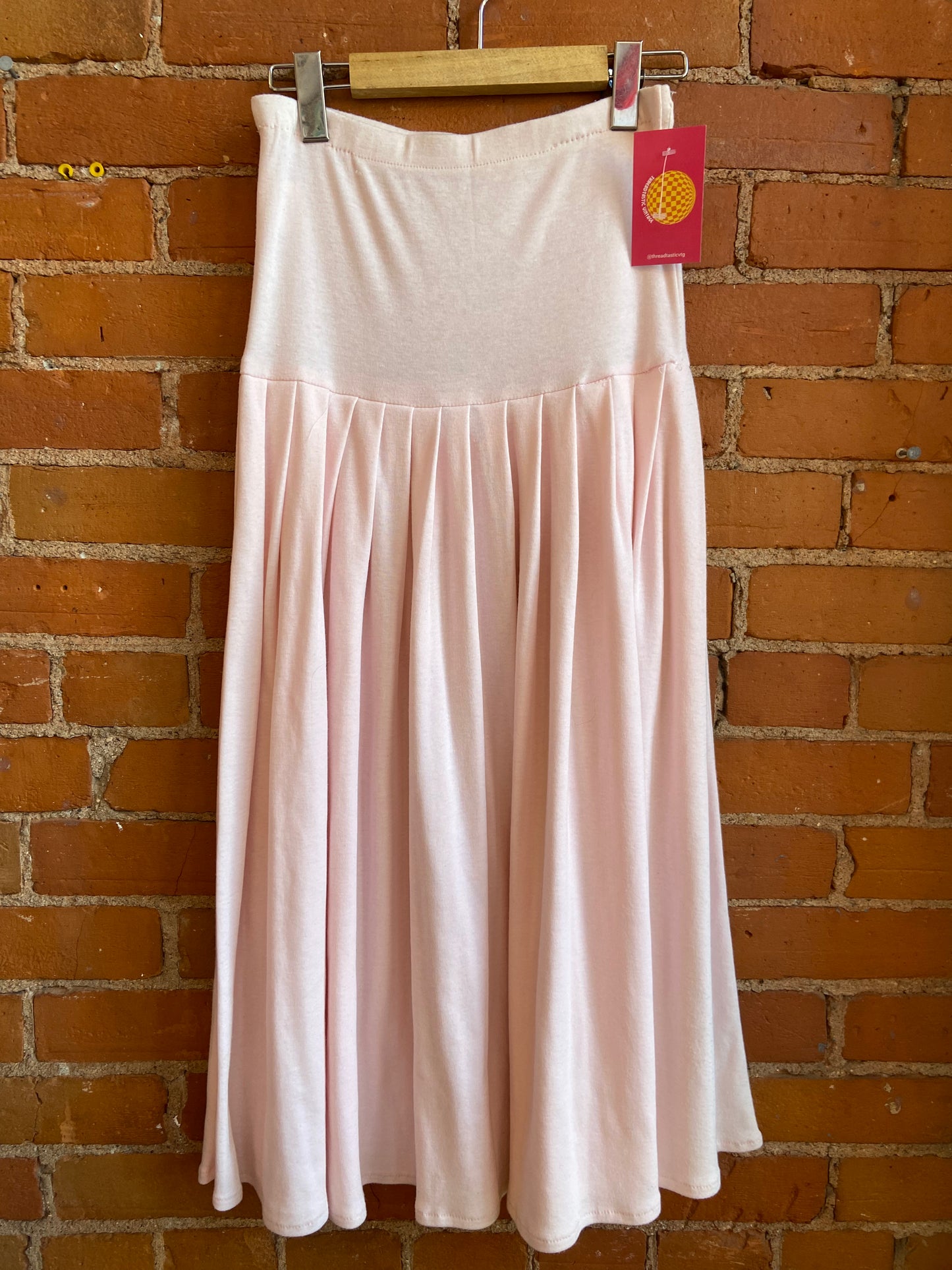1970s Picadilly Fashions Blush Pink Pleated Midi Skirt