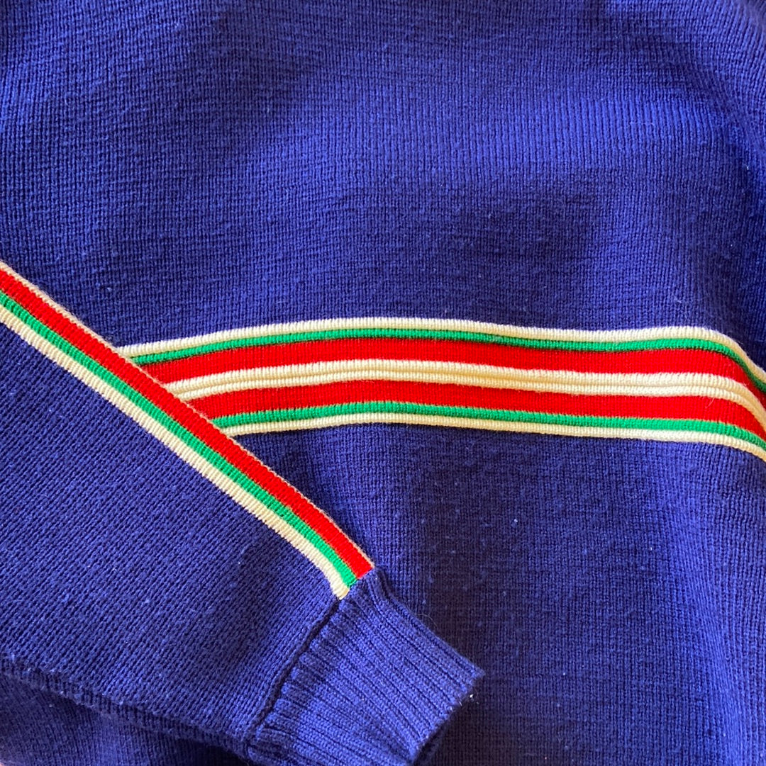 Navy 90's Shoulder Stripe Sweater