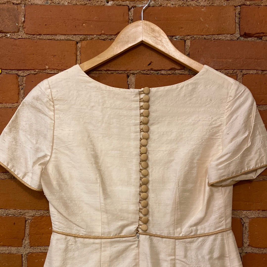 60’s Cream Raw Silk Dress