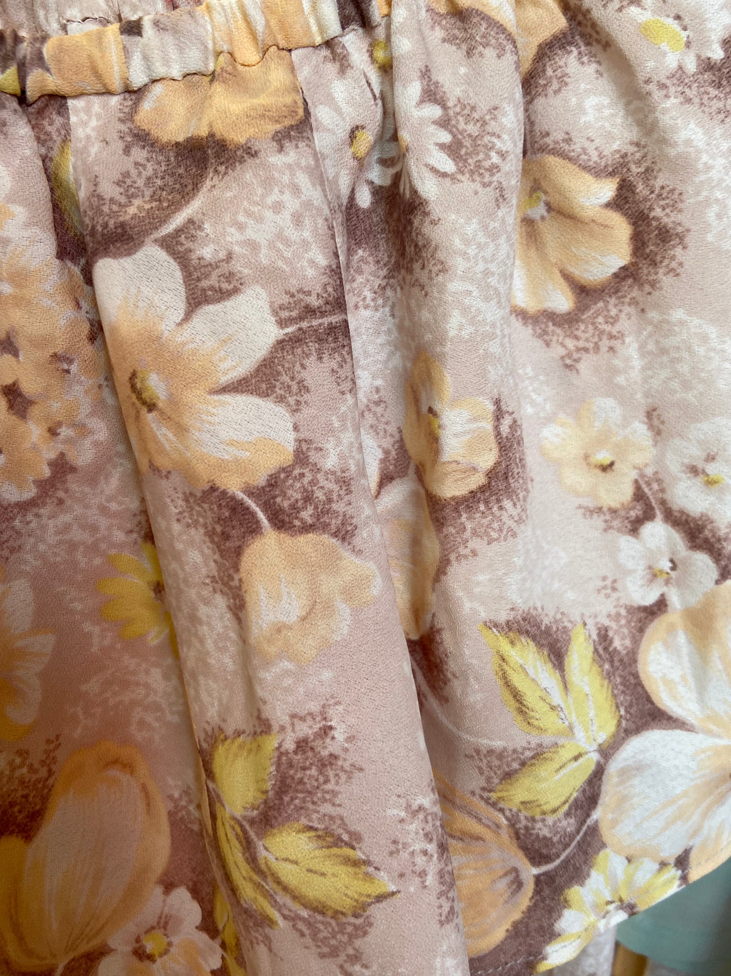 70’s Floral Print Off The Shoulder Maxi Dress