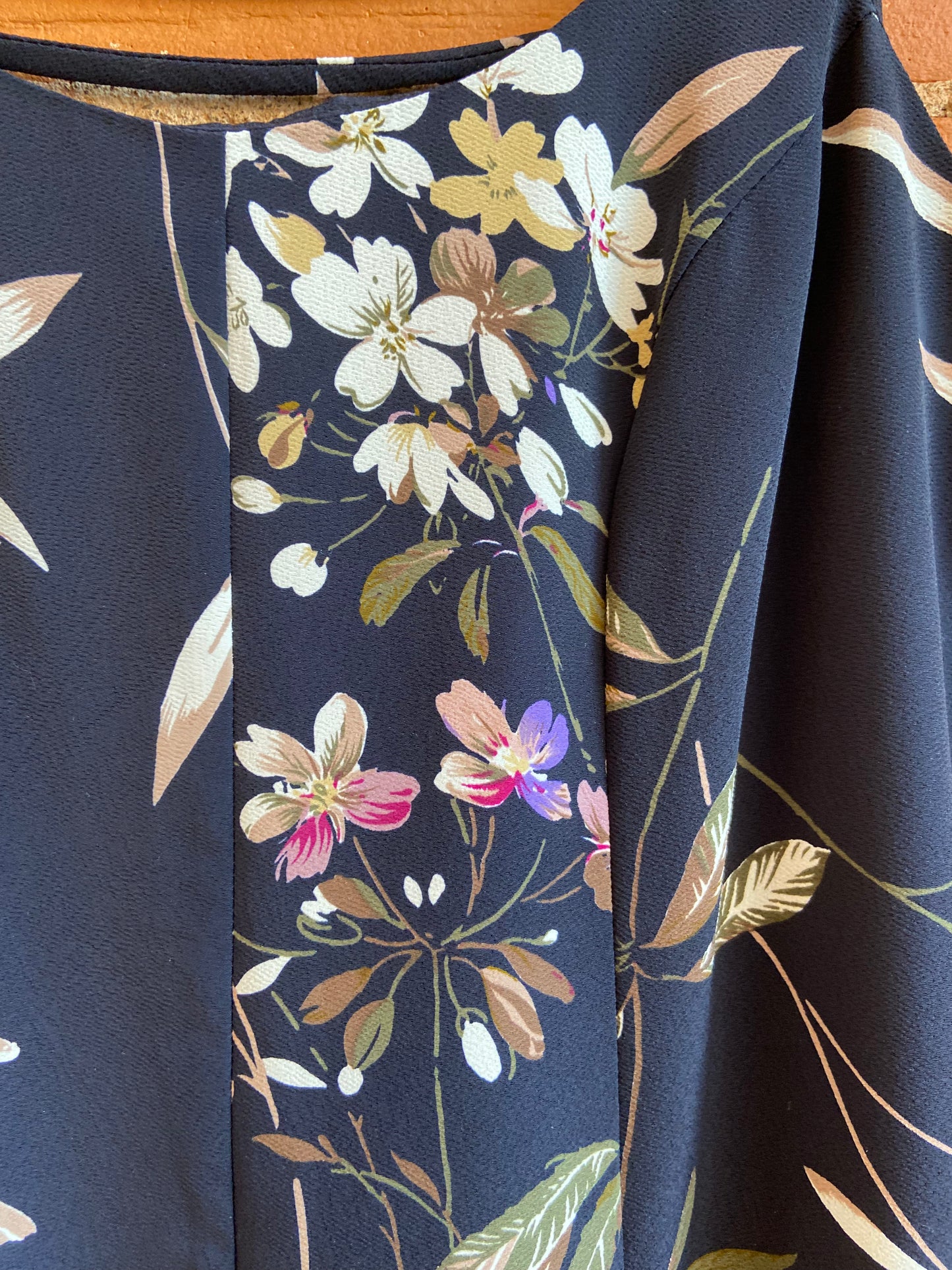 90’s Navy Floral Print Maxi Dress