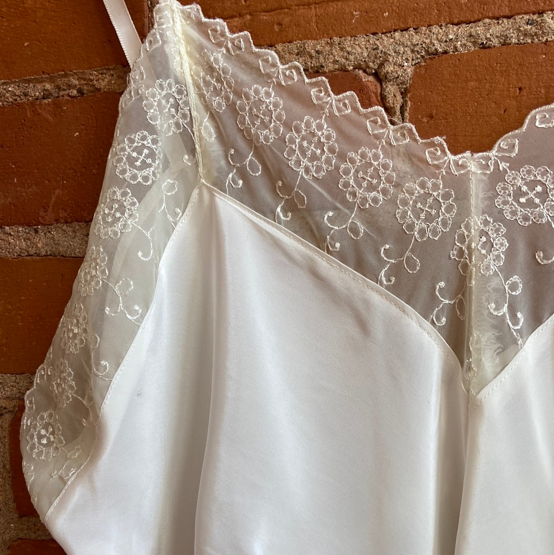 White Lace-Trim Slip