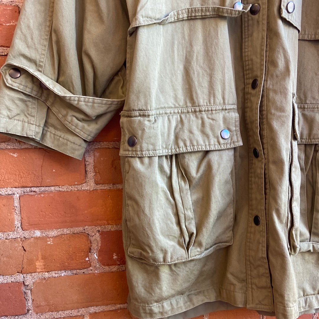 Long Khaki Green Spring Jacket