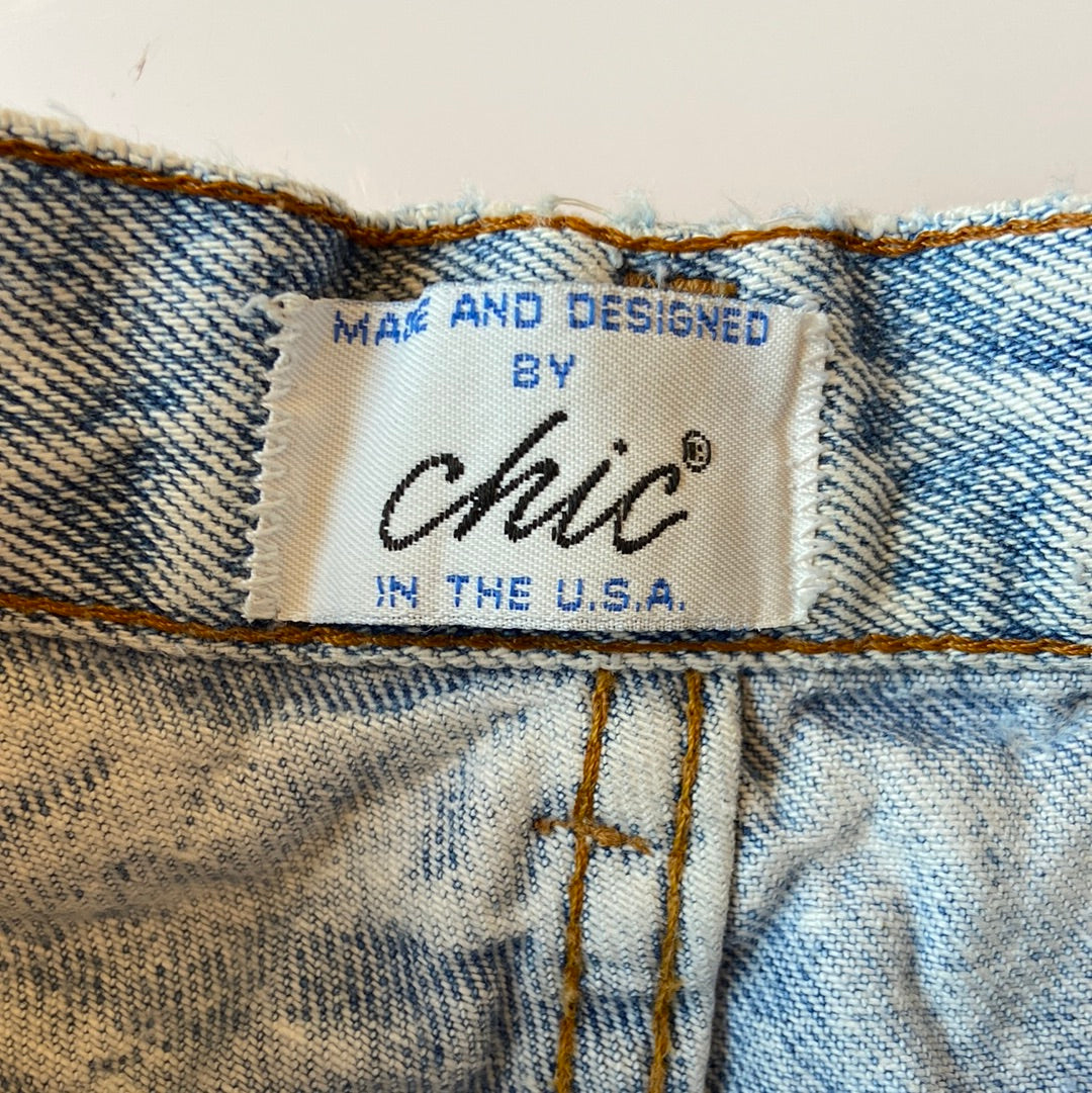 Light Acid-Wash Denim Cut-Offs