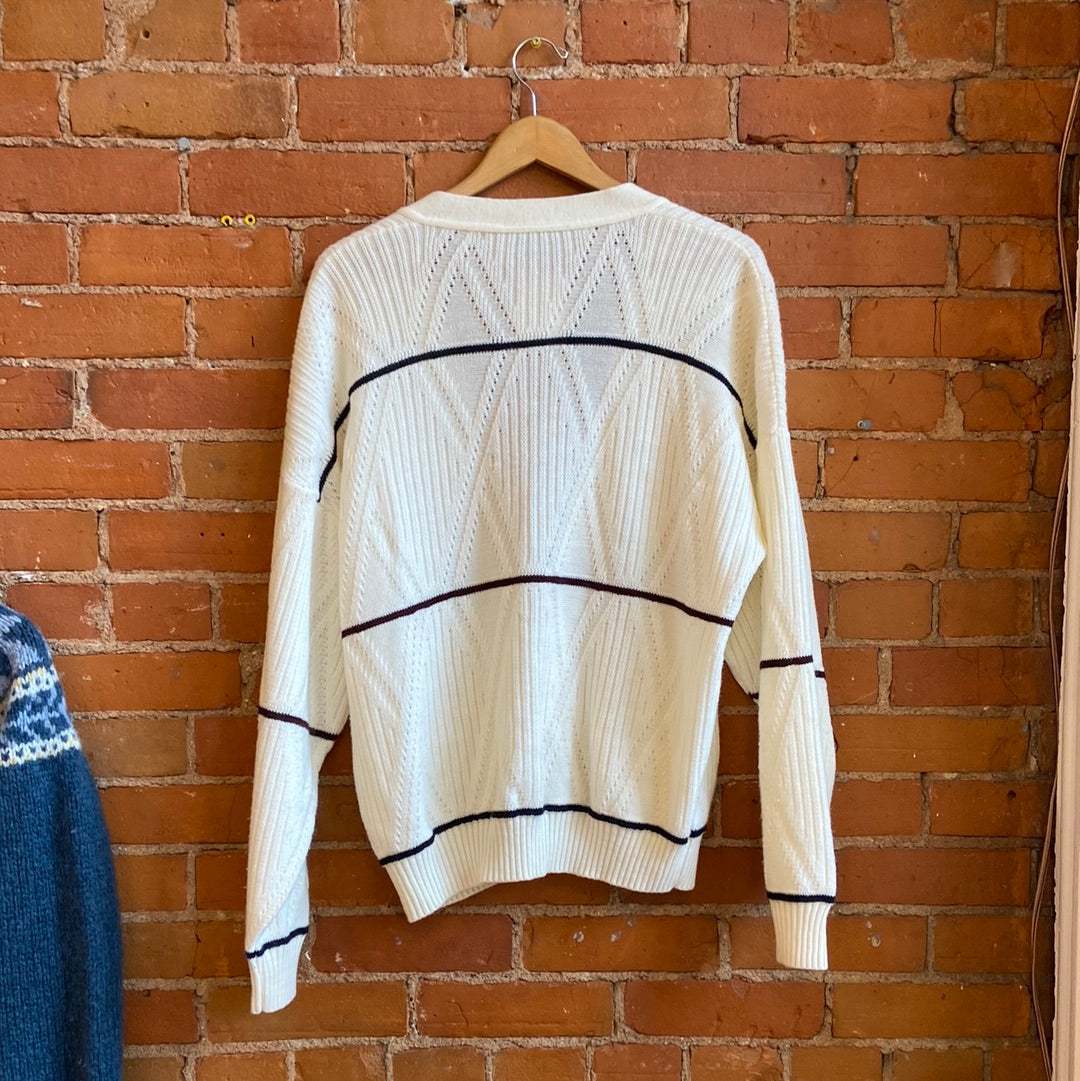 1970s Cooper Cream Collegiate Style Cardigan