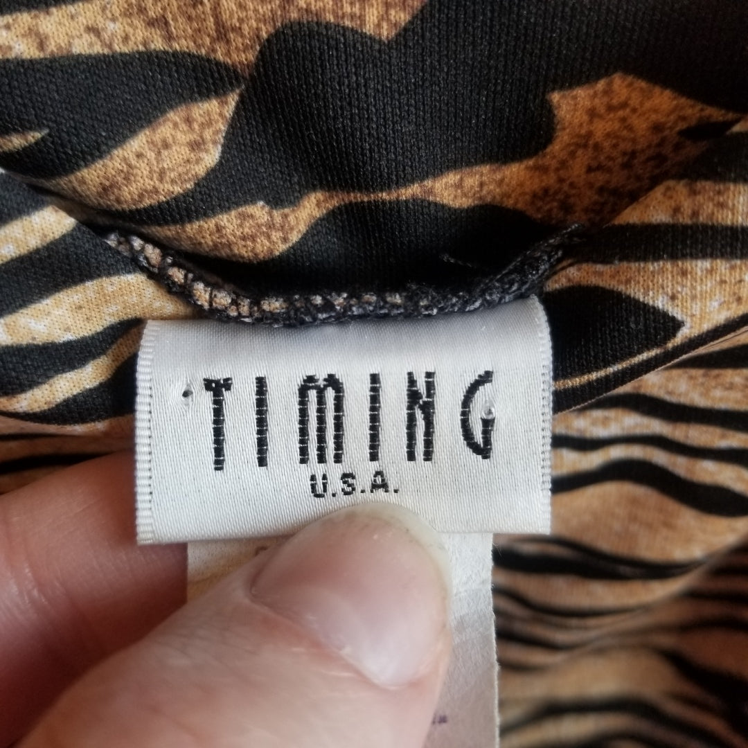 1990s Timing Tiger Print Maxi Dress