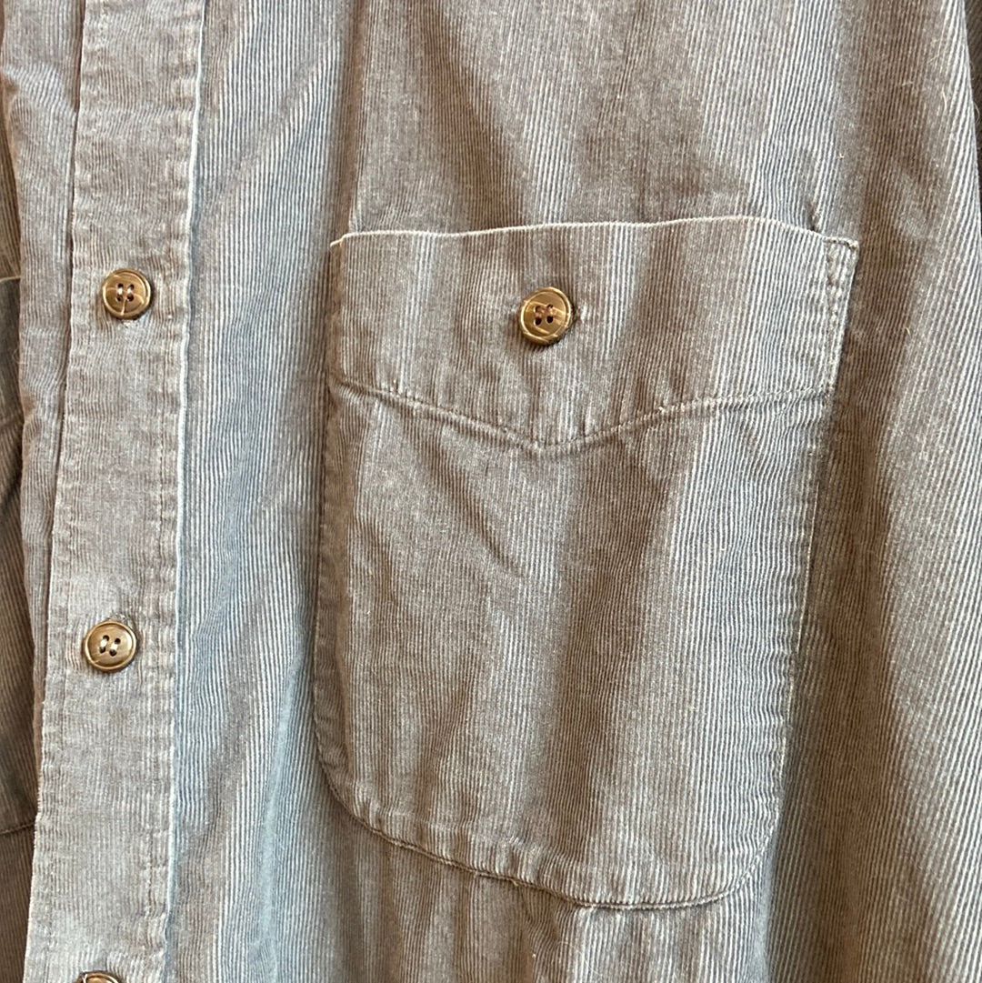 Dusty Navy Pinwale Cord Button-Up