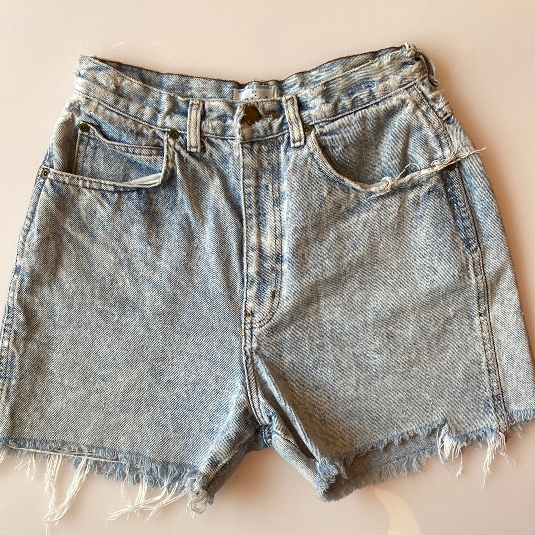 Light Acid-Wash Denim Cut-Offs