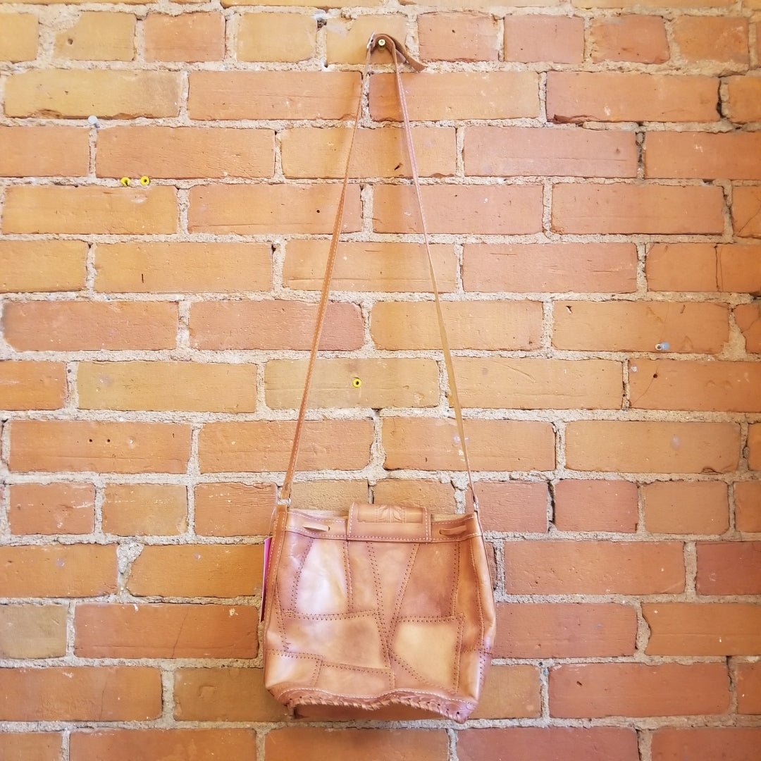 1970s Brown Patchwork Leather Bag