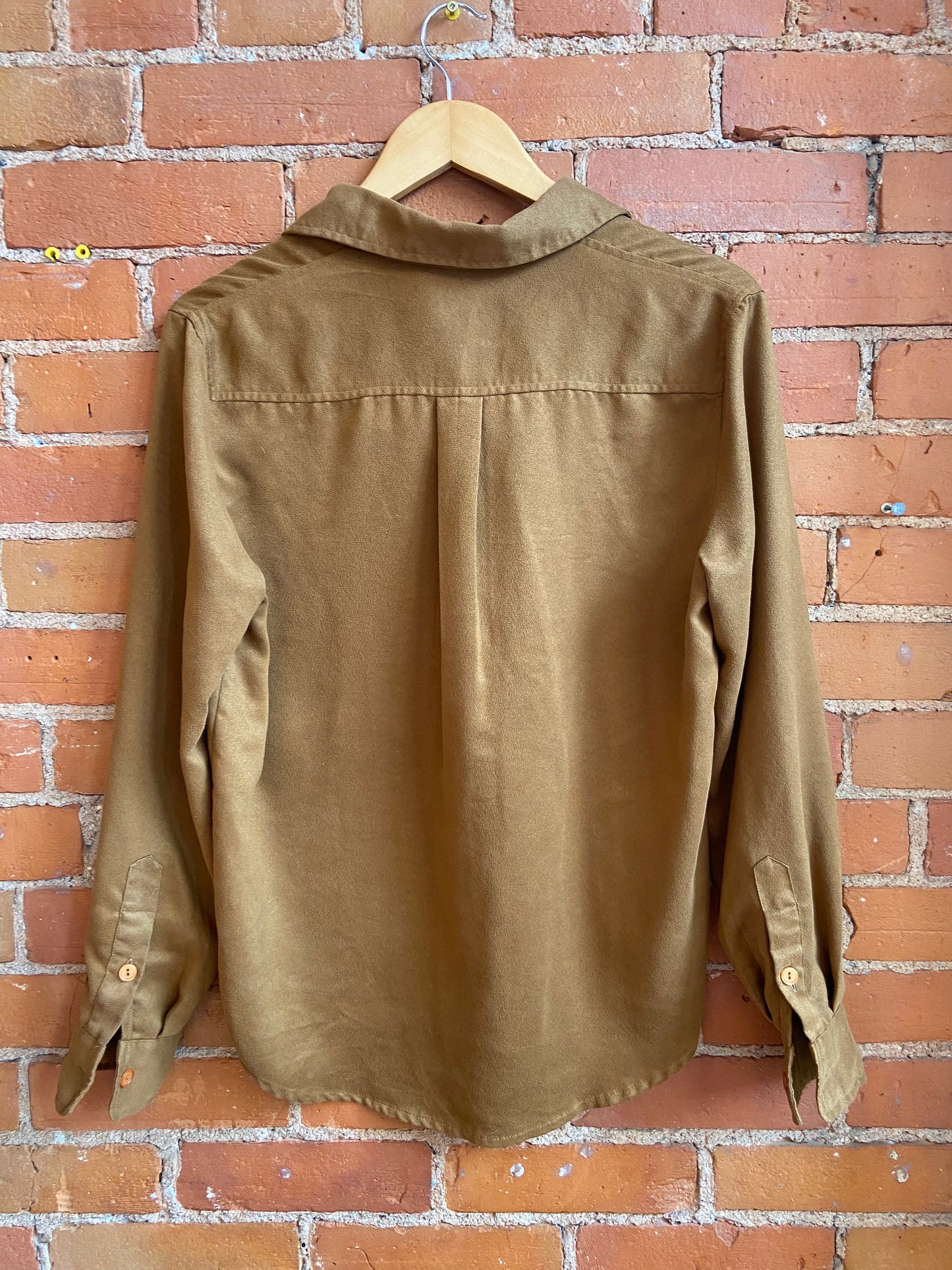 Y2K Faux Suede Button Down