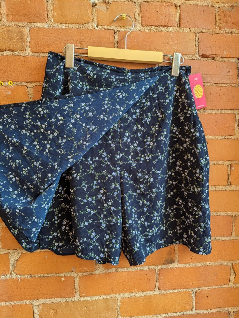 1990s Jessica Blue Floral Skort