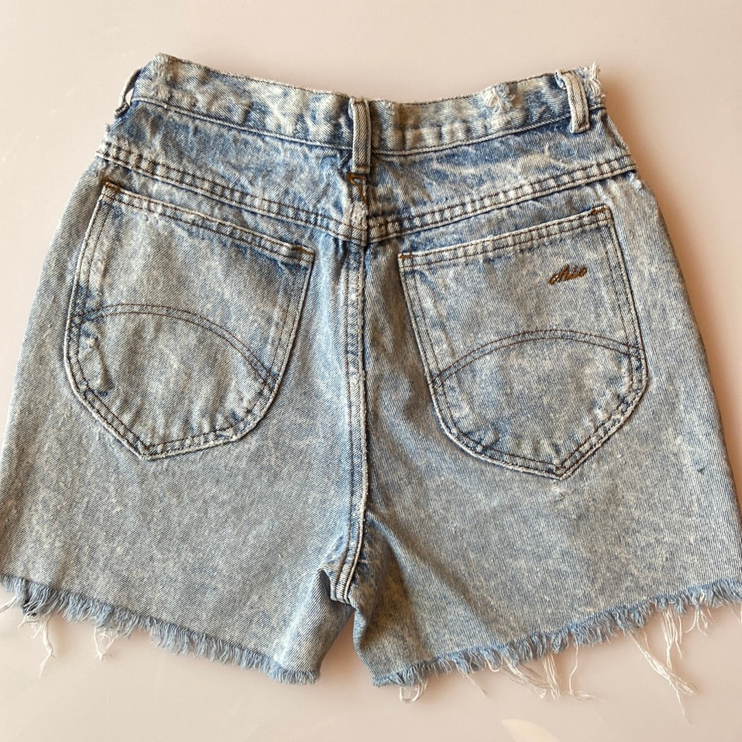 Light Acid-Wash Denim Cut-Offs