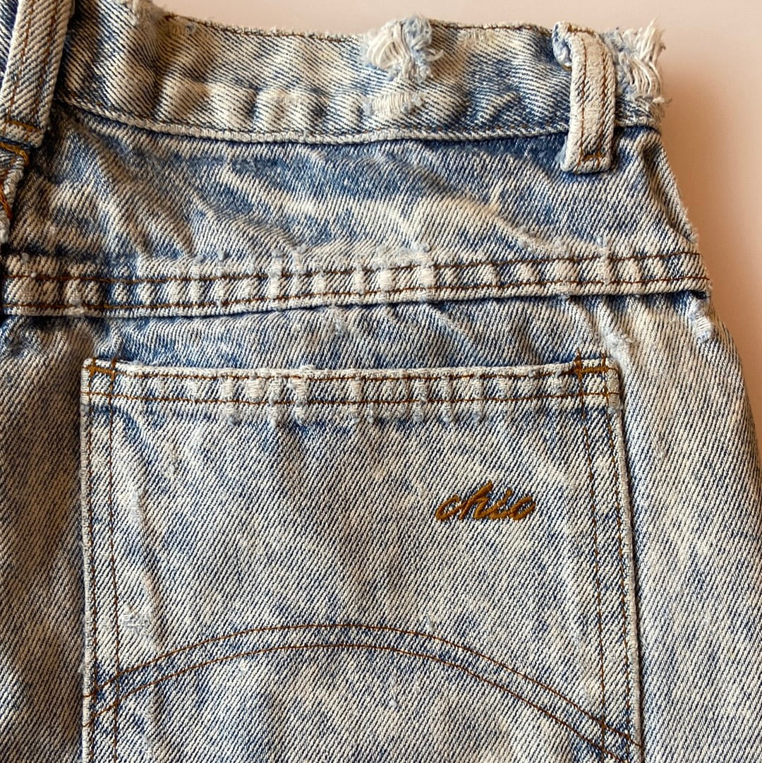 Light Acid-Wash Denim Cut-Offs