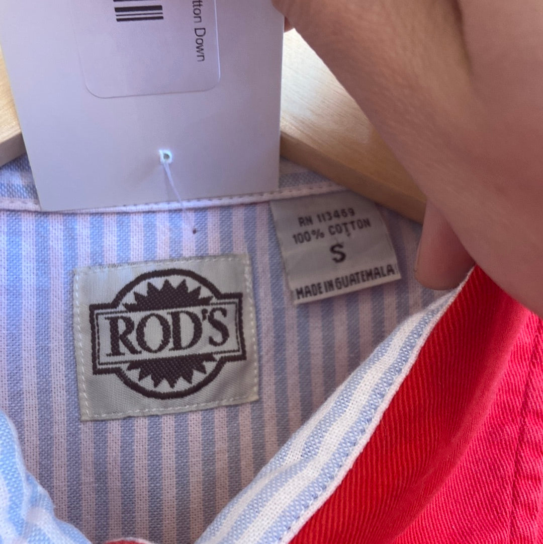 1990s Sleeveless Red Button Down