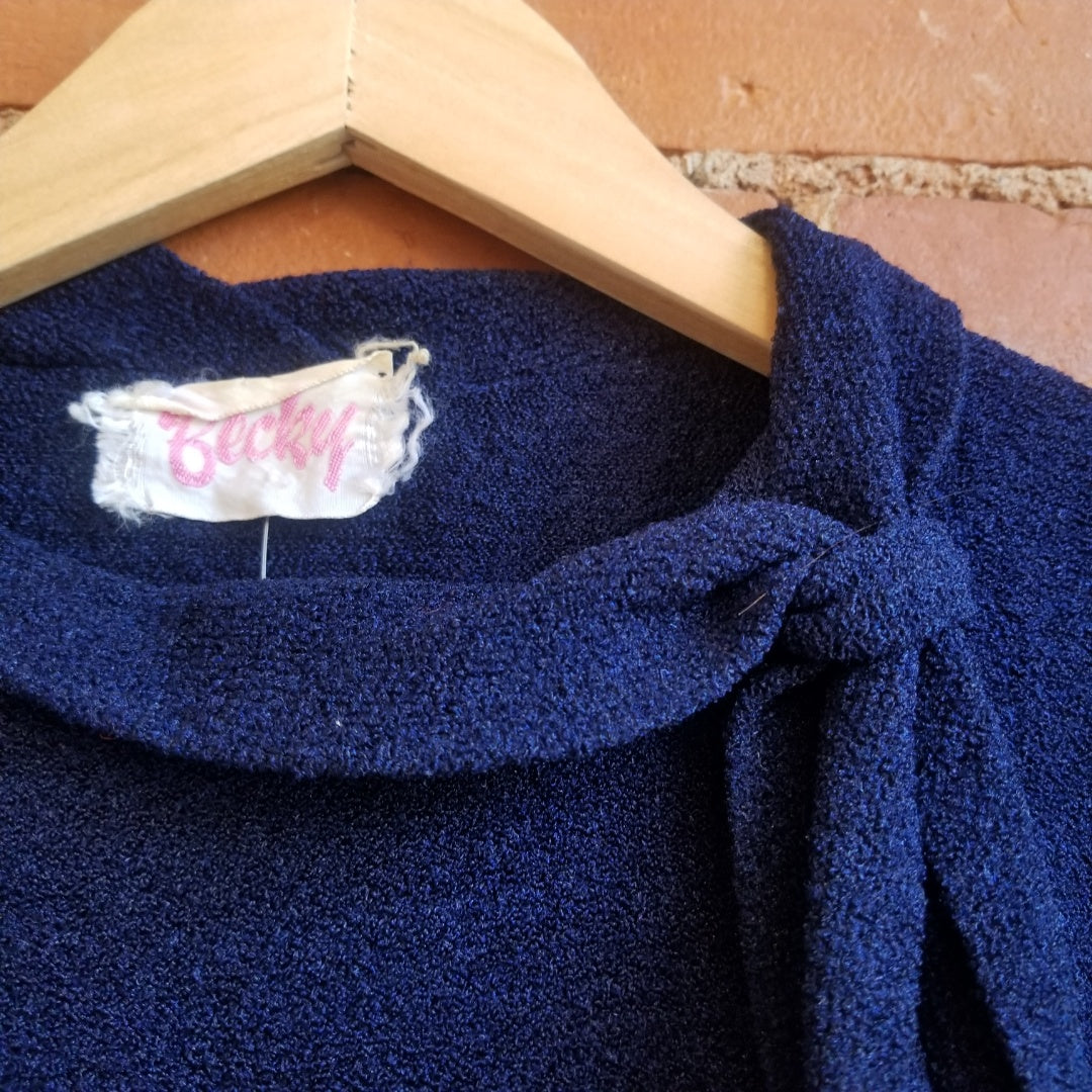 1960s Becky Navy Sweater Top