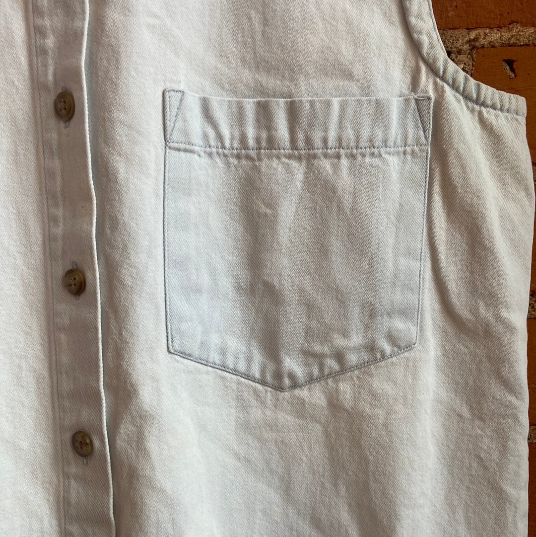 1990s Eddie Bauer Sleeveless Denim Shirt