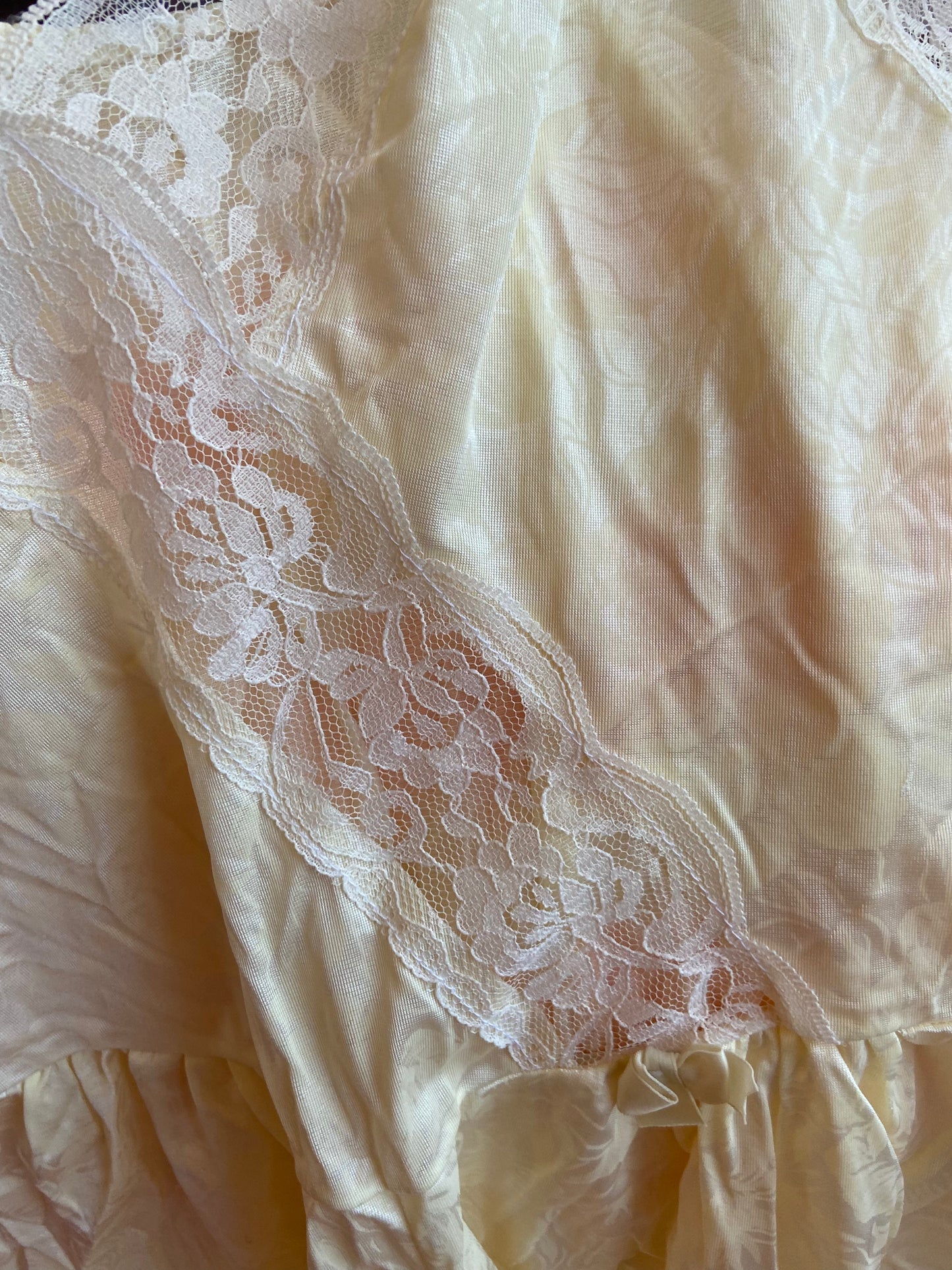 80’s Buttercream Lace & Satin Teddy