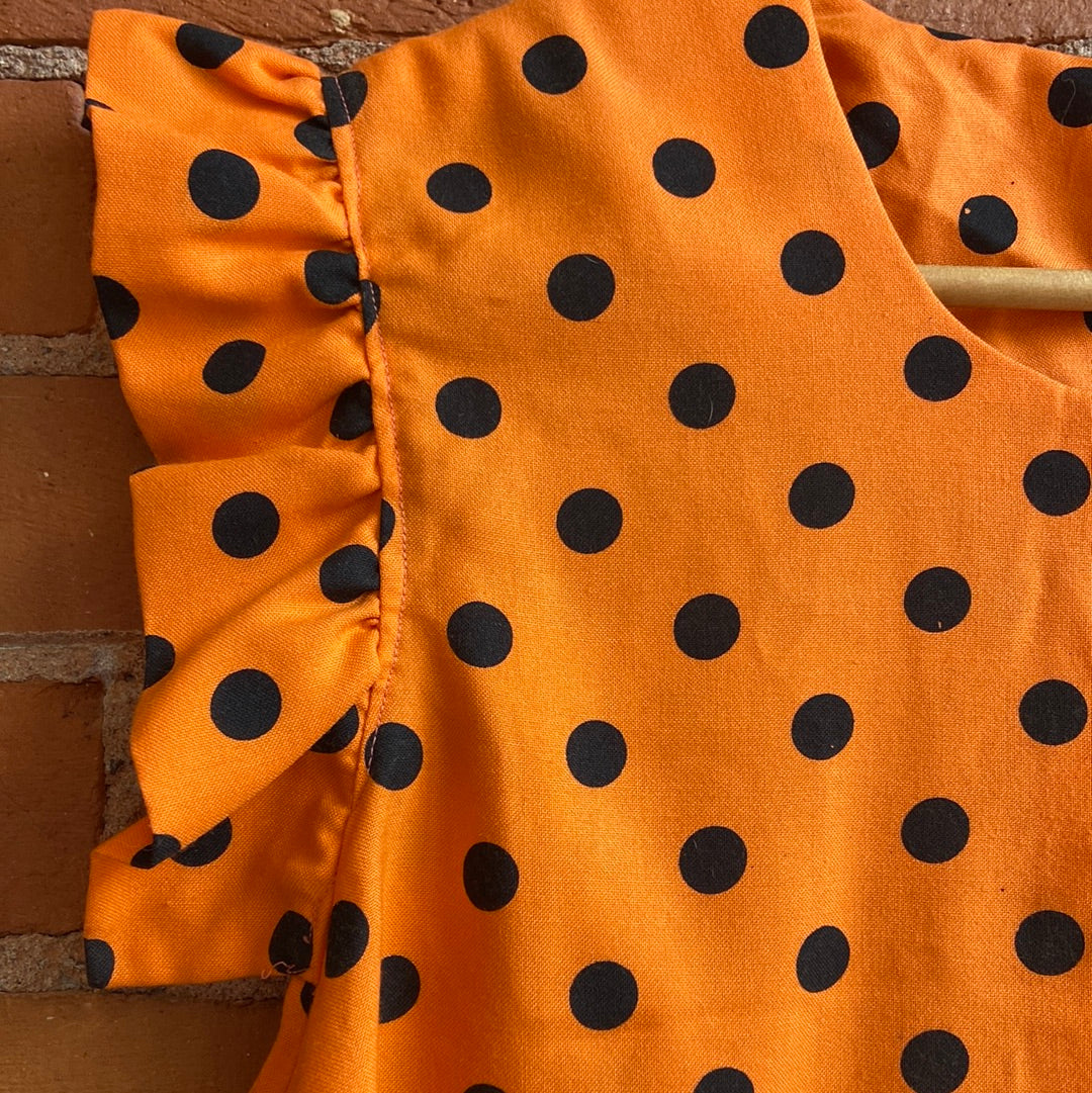 1980s Polka Dot Frill Top