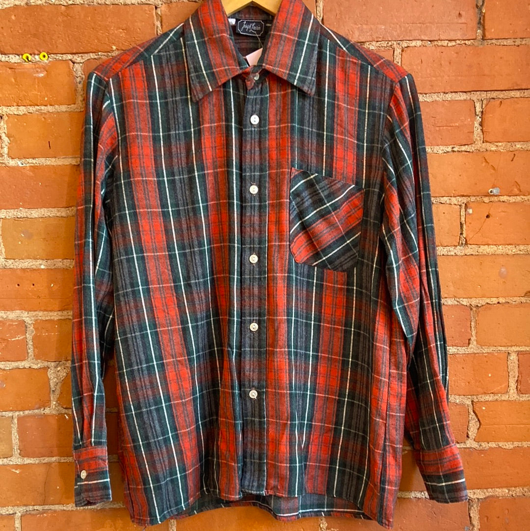 Red & Green Plaid Flannel Shirt