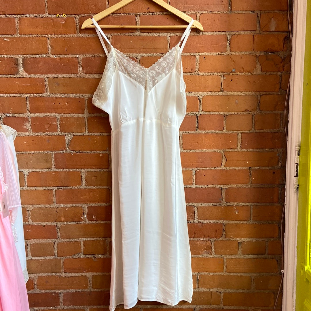 White Lace-Trim Slip