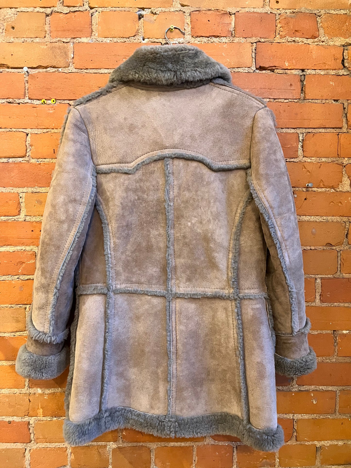 Panelled Shearling Zip Up Coat By Caribou Clothes