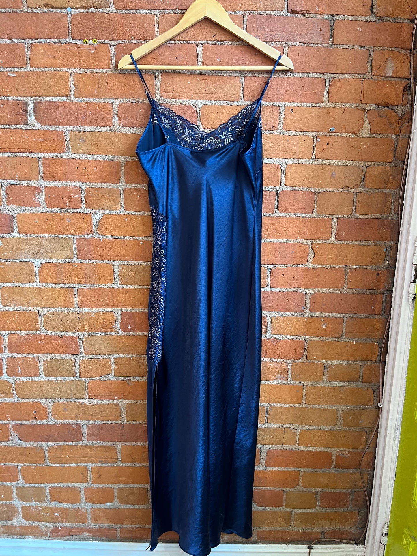 Midnight Blue Satin Gown