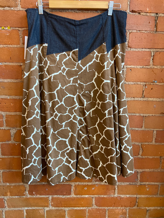 Giraffe Print Midi Skirt