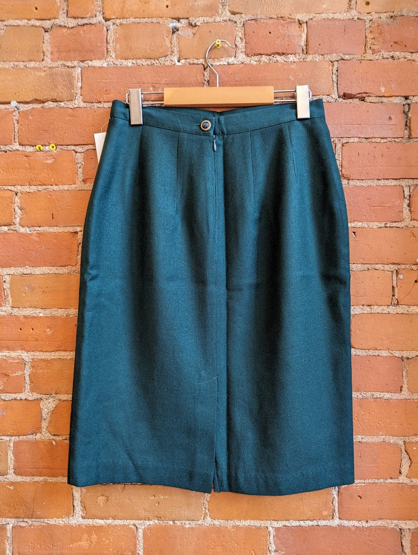 1980s Stephy-Mode Forest Green Wool Skirt