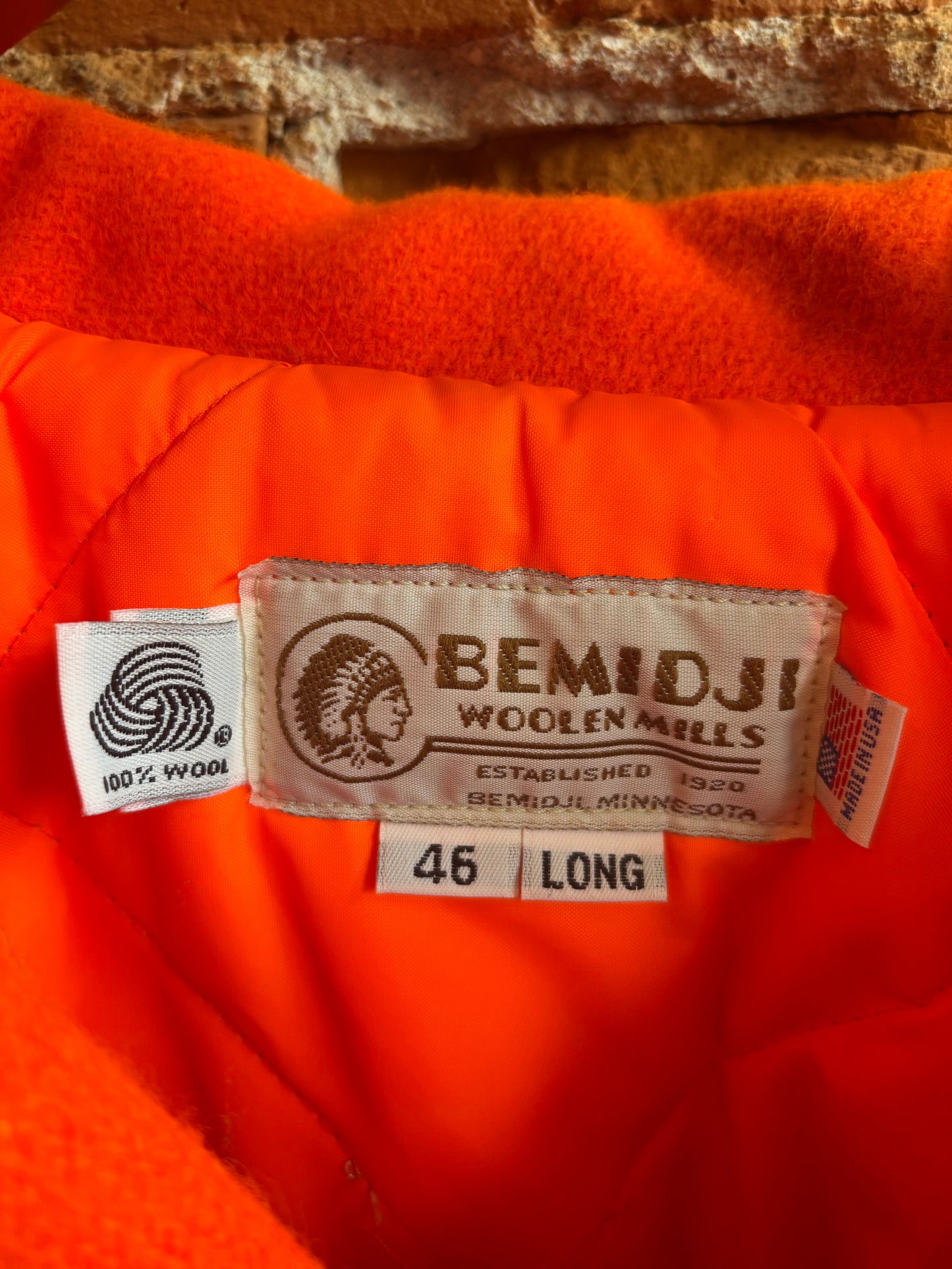 Bemidji Neon Orange Wool Hunting Jacket