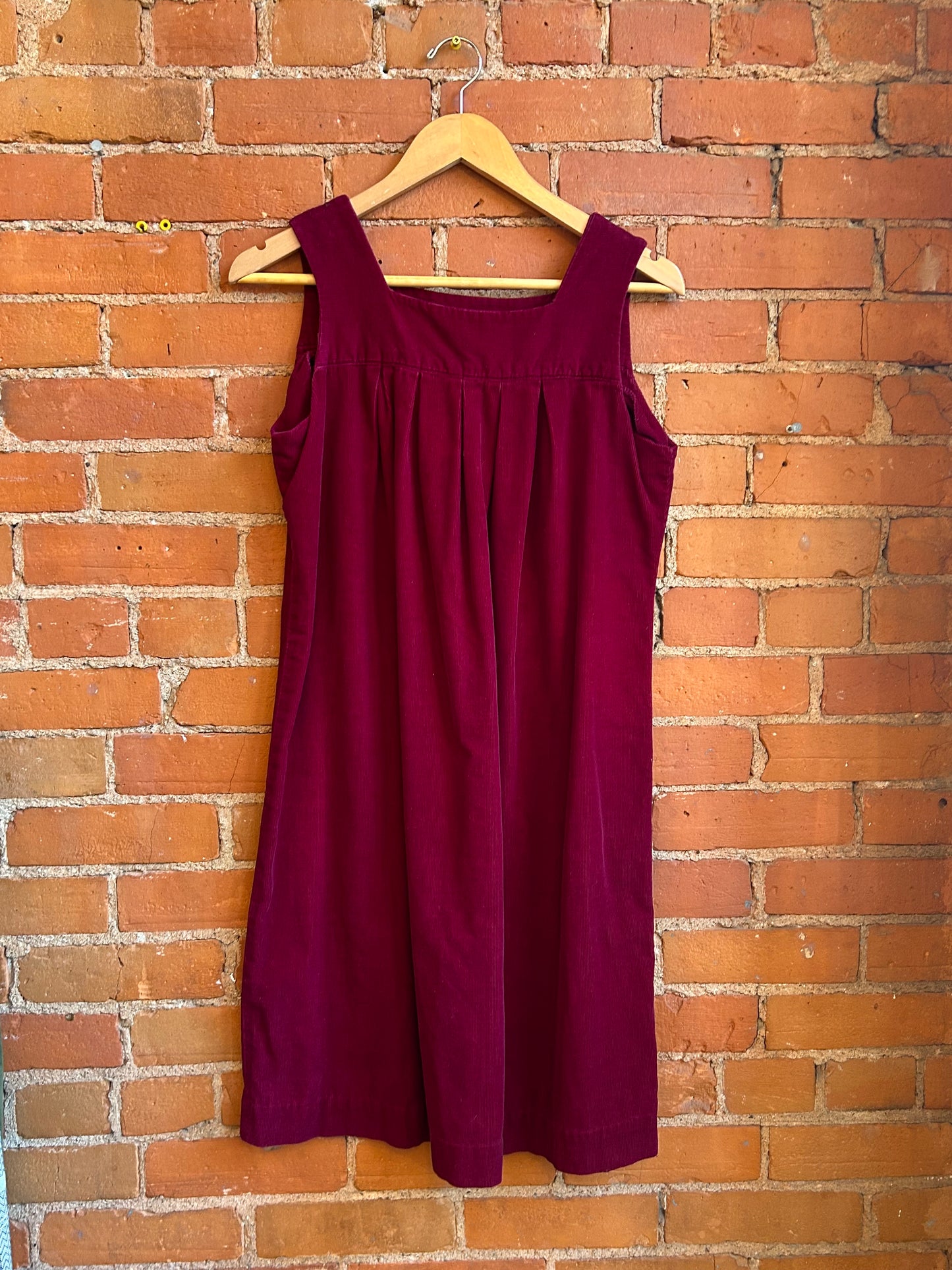 Burgundy Corduroy Pinafore Dress