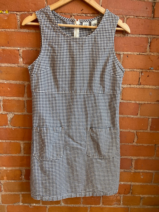 Gap B&W Cotton Gingham Dress