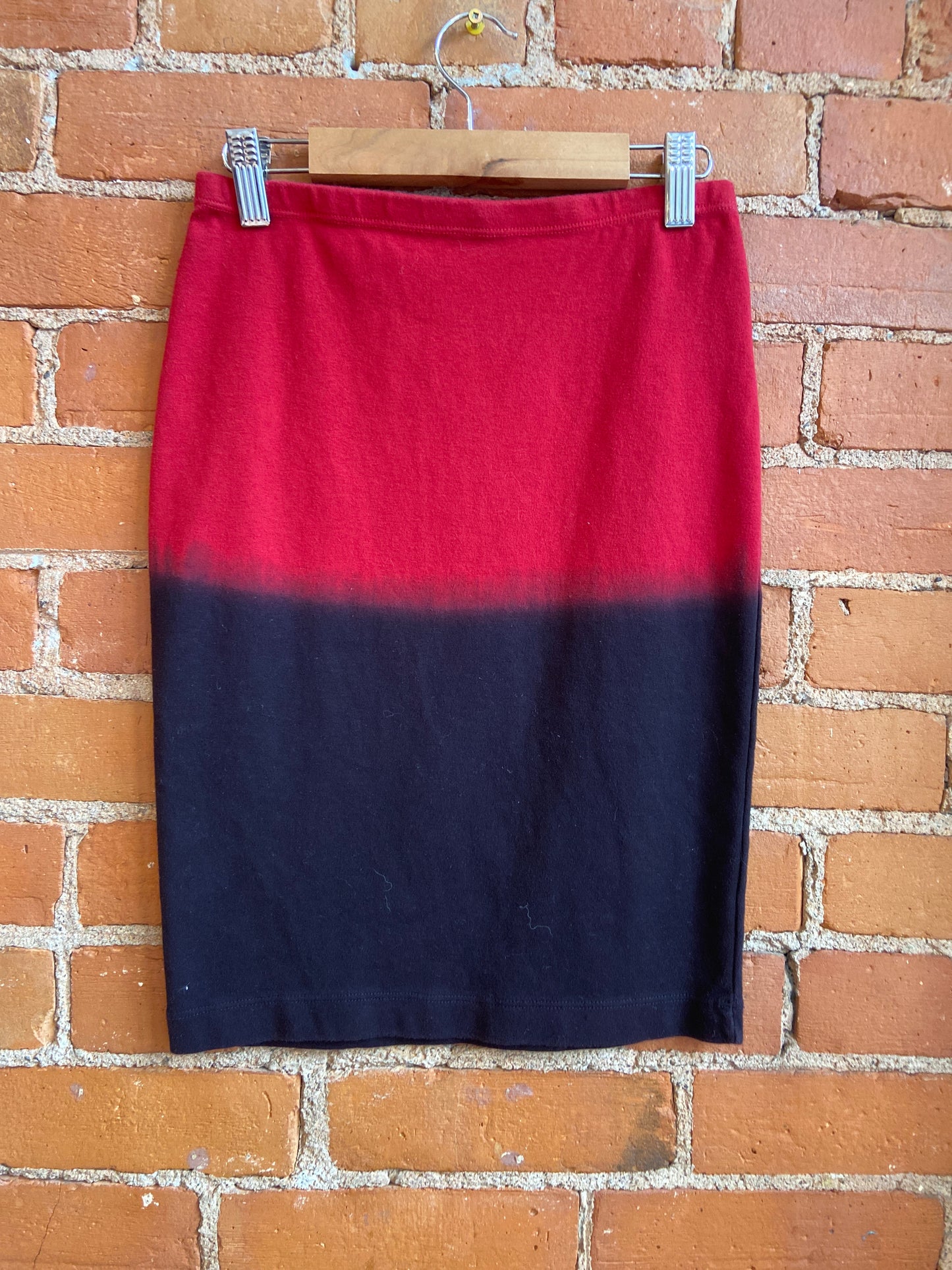 90's Club Monaco Red/Black Ombre Tube Skirt