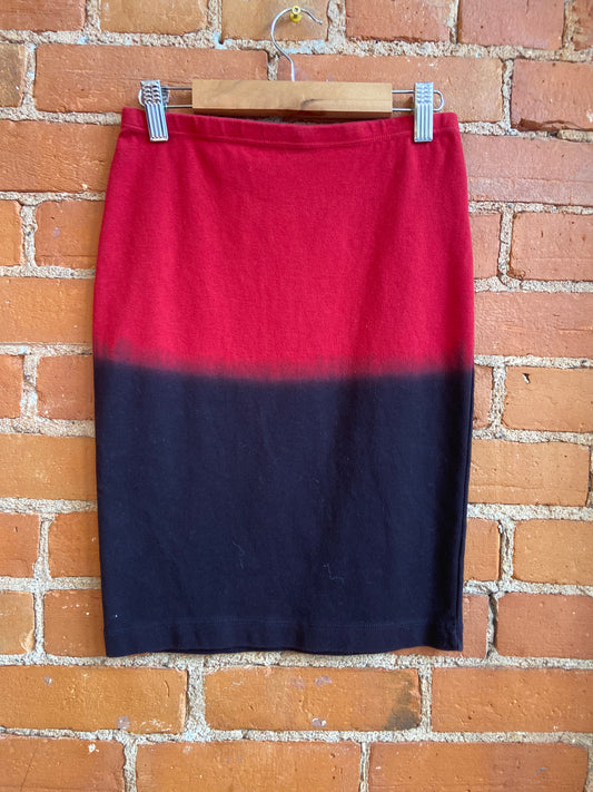 90's Club Monaco Red/Black Ombre Tube Skirt